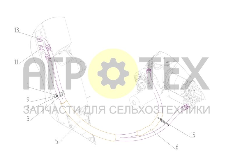 Чертеж Установка системы охлаждения редуктора привода ротора (181.71.30.000)